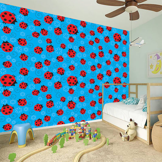 Cartoon Ladybird Pattern Print Wall Sticker