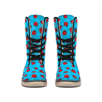 Cartoon Ladybird Pattern Print Winter Boots