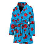 Cartoon Ladybird Pattern Print Women's Bathrobe