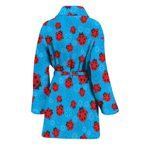 Cartoon Ladybird Pattern Print Women's Bathrobe