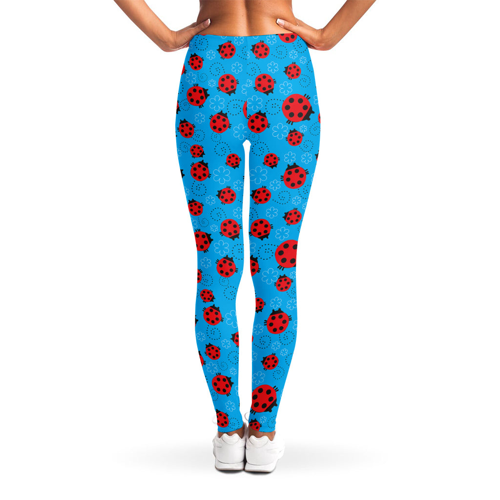 Cartoon Ladybird Pattern Print Women's Leggings
