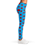 Cartoon Ladybird Pattern Print Women's Leggings
