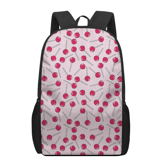Cartoon Lollipop Pattern Print 17 Inch Backpack