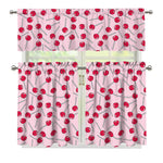 Cartoon Lollipop Pattern Print 3 Piece Kitchen Curtains