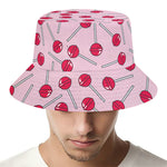 Cartoon Lollipop Pattern Print Bucket Hat