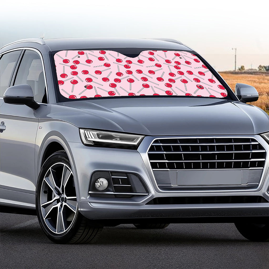 Cartoon Lollipop Pattern Print Car Windshield Sun Shade