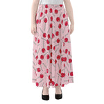 Cartoon Lollipop Pattern Print Chiffon Maxi Skirt