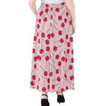 Cartoon Lollipop Pattern Print Chiffon Maxi Skirt