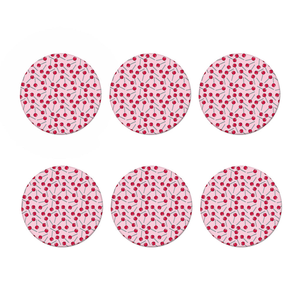 Cartoon Lollipop Pattern Print Coaster Set
