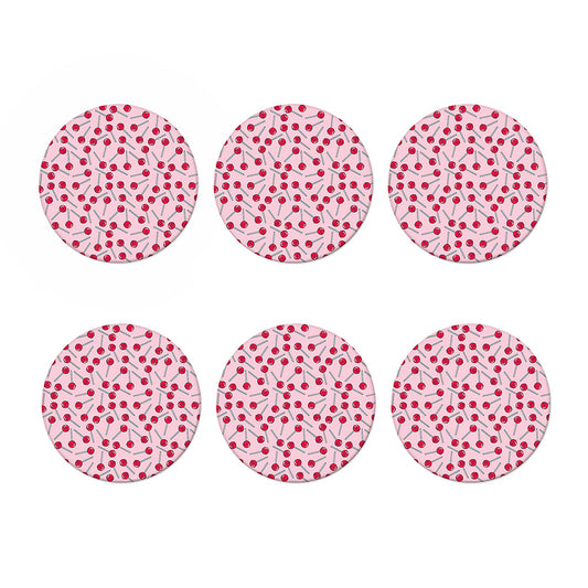 Cartoon Lollipop Pattern Print Coaster Set