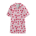 Cartoon Lollipop Pattern Print Cotton Hawaiian Shirt