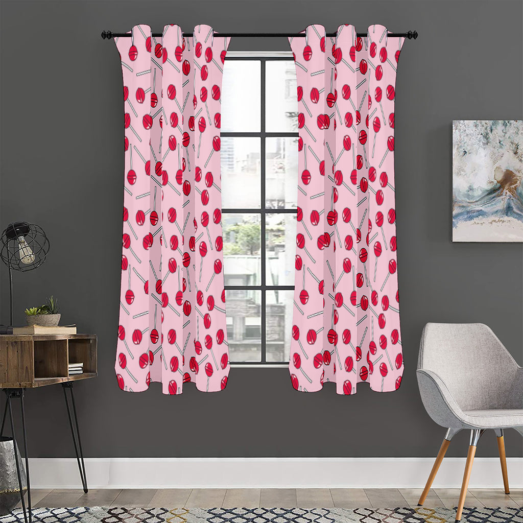 Cartoon Lollipop Pattern Print Curtain