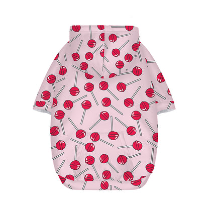 Cartoon Lollipop Pattern Print Dog Zip Up Hoodie