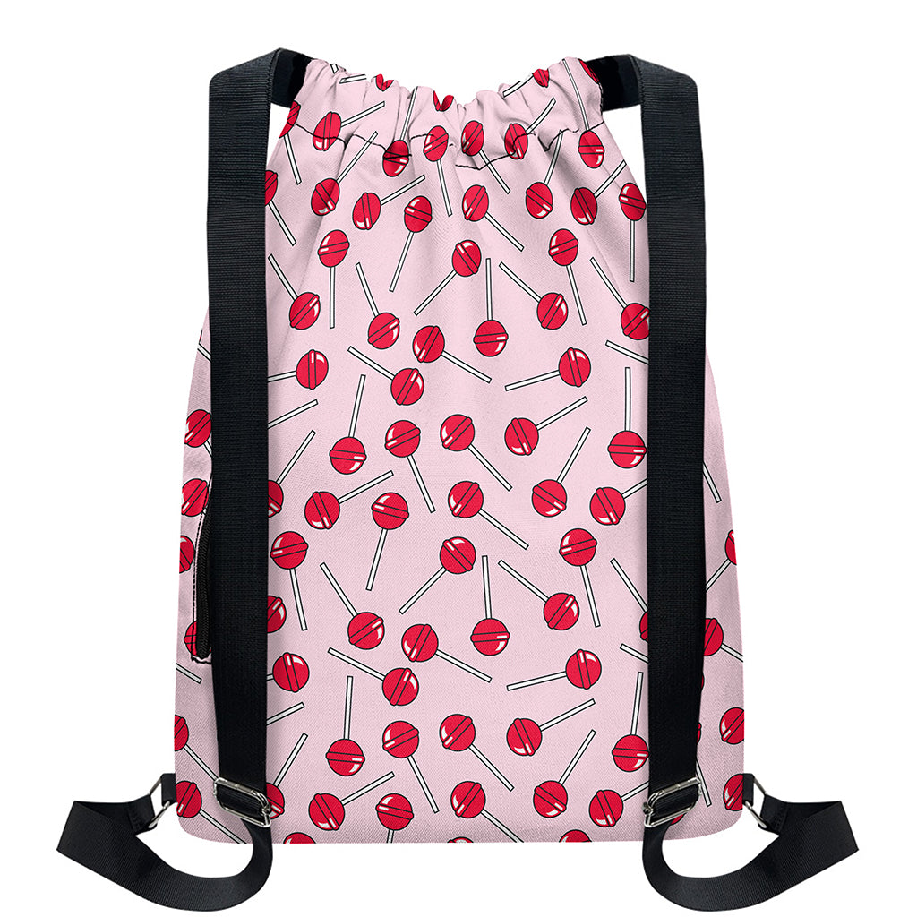Cartoon Lollipop Pattern Print Drawstring Backpack
