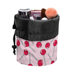 Cartoon Lollipop Pattern Print Drawstring Makeup Bag