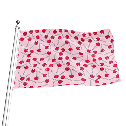 Cartoon Lollipop Pattern Print Flag