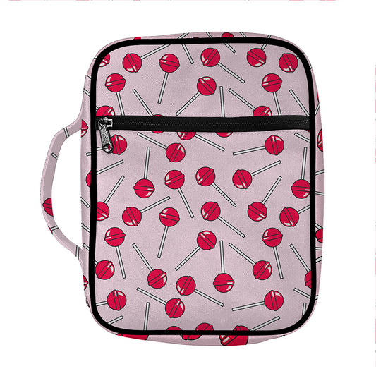 Cartoon Lollipop Pattern Print Front Pocket Bible Bag