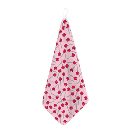 Cartoon Lollipop Pattern Print Hand Towel