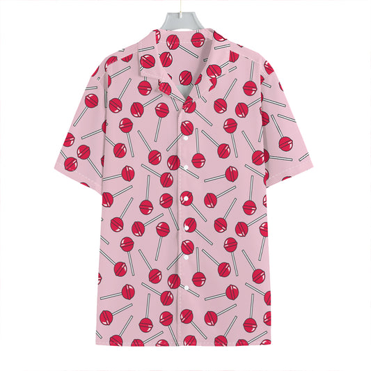 Cartoon Lollipop Pattern Print Hawaiian Shirt