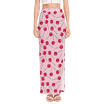 Cartoon Lollipop Pattern Print High Slit Maxi Skirt