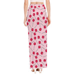 Cartoon Lollipop Pattern Print High Slit Maxi Skirt