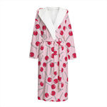 Cartoon Lollipop Pattern Print Hooded Bathrobe