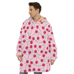 Cartoon Lollipop Pattern Print Hoodie Blanket