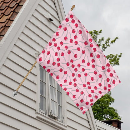Cartoon Lollipop Pattern Print House Flag