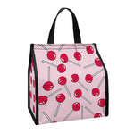 Cartoon Lollipop Pattern Print Insulated Lunch Tote
