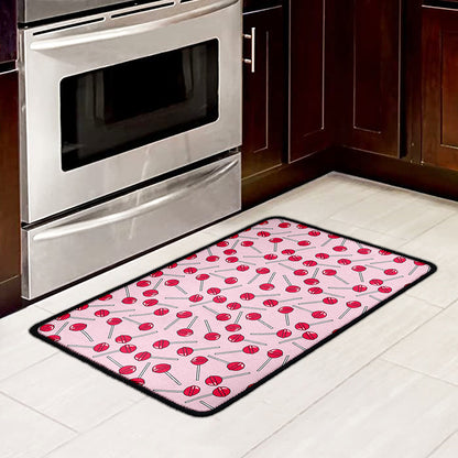 Cartoon Lollipop Pattern Print Kitchen Mat