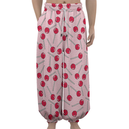 Cartoon Lollipop Pattern Print Lantern Pants