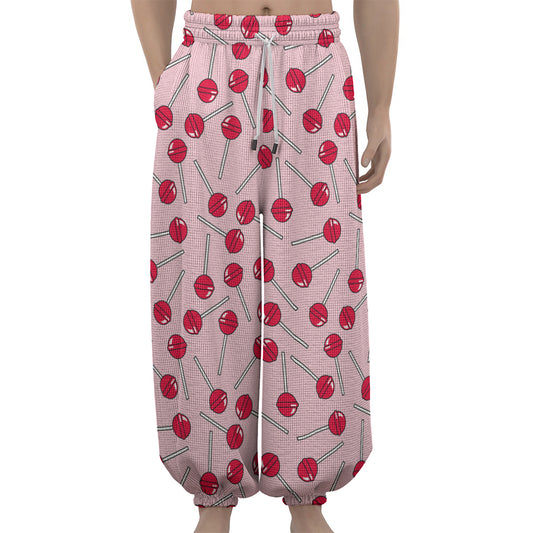 Cartoon Lollipop Pattern Print Lantern Pants