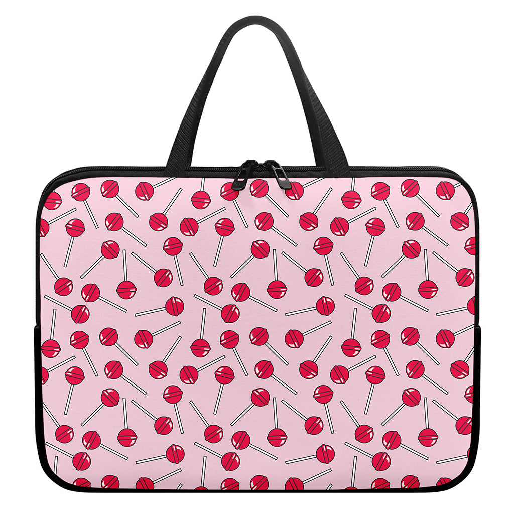 Cartoon Lollipop Pattern Print Laptop Sleeve With Handle