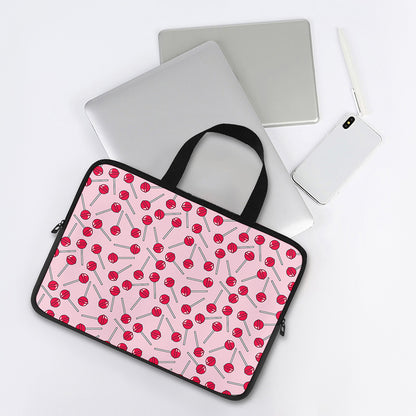 Cartoon Lollipop Pattern Print Laptop Sleeve With Handle