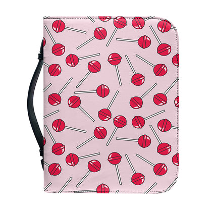 Cartoon Lollipop Pattern Print Leather Bible Cover