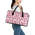 Cartoon Lollipop Pattern Print Leather Duffle Bag
