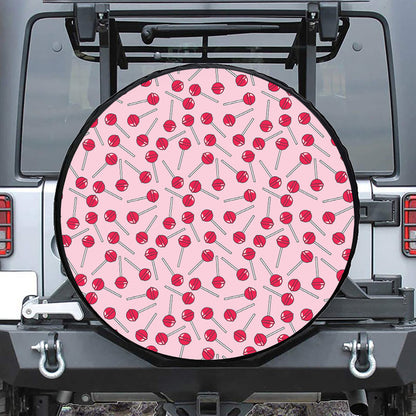 Cartoon Lollipop Pattern Print Leather Spare Tire Cover