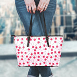 Cartoon Lollipop Pattern Print Leather Tote Bag