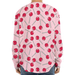 Cartoon Lollipop Pattern Print Long Sleeve Baseball Jersey