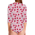 Cartoon Lollipop Pattern Print Long Sleeve Swimsuit