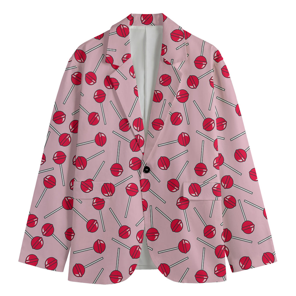 Cartoon Lollipop Pattern Print Men's Blazer