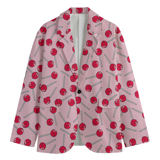 Cartoon Lollipop Pattern Print Men's Blazer