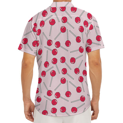 Cartoon Lollipop Pattern Print Men's Deep V-Neck Shirt
