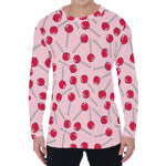 Cartoon Lollipop Pattern Print Men's Long Sleeve T-Shirt