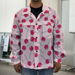 Cartoon Lollipop Pattern Print Men's Shirt Jacket