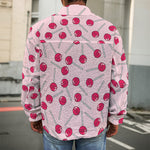 Cartoon Lollipop Pattern Print Men's Shirt Jacket