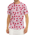 Cartoon Lollipop Pattern Print Men's Short Sleeve Rash Guard