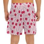 Cartoon Lollipop Pattern Print Men's Split Running Shorts