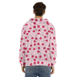 Cartoon Lollipop Pattern Print Men's Velvet Pullover Hoodie