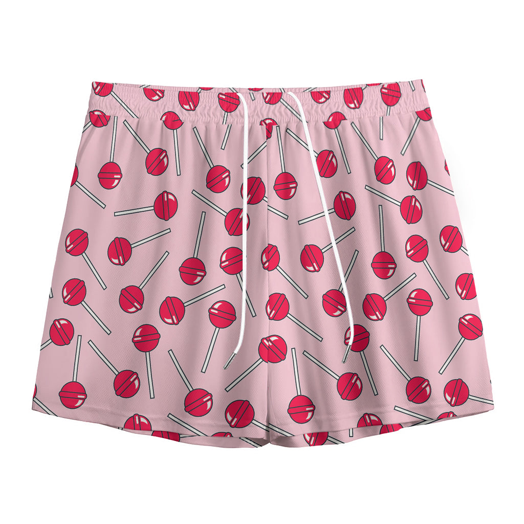Cartoon Lollipop Pattern Print Mesh Shorts